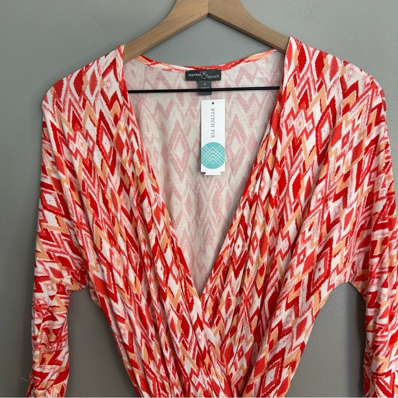 *NWT* Market & Spruce from Stitch Fix Gennie Knit Romper in Orange Red, Size S - Picture 3 of 8
